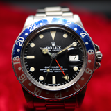 Rolex GMT Master Dated 1977 Matte Black Pepsi Steel Red Blue Jubilee 1675 40mm WARRANTY