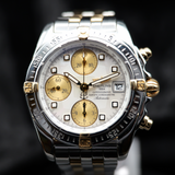 Breitling Chrono Cockpit Two-Tone B13358 39MM Mother of Pearl Dial WARRANTY