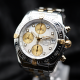 Breitling Chrono Cockpit Two-Tone B13358 39MM Mother of Pearl Dial WARRANTY