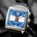 Tag Heuer Monaco CW2113 38MM Blue Dial Full Set WARRANTY