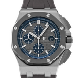 Audemars Piguet Selfwinding Chronograph Grey Dial With Blue External Zone Dial on Grey Rubber