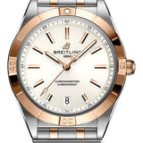 Breitling Chronomat Automatic 36 Watch - Steel and 18K Red Gold - White Dial - Metal Bracelet - U10380101A1U1