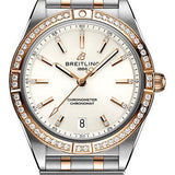 Breitling Chronomat Automatic 36 Watch - Steel and 18K Red Gold (Gem-set) - White Diamond Dial - Metal Bracelet - U10380591A1U1