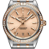 Breitling Chronomat Automatic 36 Watch - Steel and 18K Red Gold (Gem-set) - Copper Diamond Dial - Metal Bracelet - U10380591K1U1