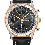 Breitling Navitimer Chronograph 41 Watch - Steel & Red Gold - Black Dial - Black Leather Strap - Folding Buckle - U13324211B1X2