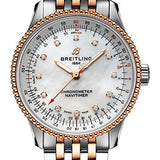 Breitling Navitimer Automatic 35 Watch - Steel and 18K Rose Gold - Mother-Of-Pearl Dial - Metal Bracelet - U17395211A1U1