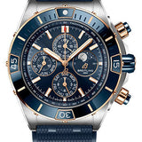 Breitling Super Chronomat 44 Four-Year Calendar Watch - Steel and 18K Red Gold - Blue Dial - Blue Rubber Strap - Folding Buckle - U19320161C1S1