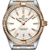 Breitling Chronomat 32 Watch - Steel and 18K Red Gold (Gem-set) - White Diamond Dial - Metal Bracelet - U77310591A1U1