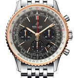 Breitling Navitimer 1 B01 Chronograph 43 Watch - Steel and Red Gold Case - Stratos Gray Dial - Steel Pilot Bracelet - UB0121211F1A1