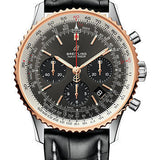 Breitling Navitimer 1 B01 Chronograph 43 Watch - Steel and Red Gold Case - Stratos Gray Dial - Black Croco Strap - UB0121211F1P1