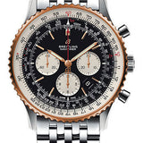 Breitling Navitimer 1 B01 Chronograph 46 Watch - Steel and Red Gold Case - Black Dial - Steel Navitimer Bracelet - UB0127211B1A1