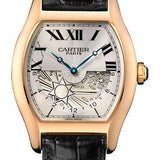 Cartier Tortue Xl Watch - Pink Gold Case - Silvered Dial - Hand-Sewn Full-Grain Alligator Strap - W1553551