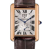 Cartier Tank Louis Cartier Watch - Extra large Pink Gold Case - Silver Dial - Brown Leather Strap - W1560003