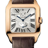 Cartier Santos Dumont Power Reserve Watch - 38 mm Pink Gold Case - Silvered Dial - Brown Alligator Strap - W2020067