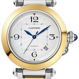 Cartier Pasha de Cartier Watch - 41 mm Steel Case - Silvered Dial - 18K Yellow Gold And Bracelet - W2PA0009