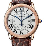 Cartier Ronde Solo de Cartier Watch - 36 mm Pink Gold And Steel Case - Brown Alligator Strap - W2RN0008