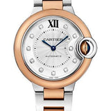 Cartier Ballon Bleu de Cartier Watch - 33 mm Steel Case - Pink Gold Bezel - Diamond Dial - W3BB0006