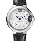 Cartier Ballon Bleu de Cartier Watch - 33 mm Steel Case - Diamond Dial - Black Alligator Strap - W4BB0009