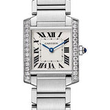 Cartier Tank Francaise Watch - 30 mm Steel Diamond Case - W4TA0009