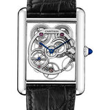 Cartier Tank Louis Cartier Watch - 30 mm White Gold Case - Pink Gold Case Bezel - Skeleton Dial - Black Alligator Strap - W5310012