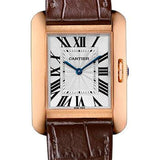 Cartier Tank Anglaise Watch - 34.7 mm Pink Gold Case - Brown Alligator Strap - W5310042