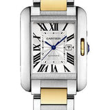 Cartier Tank Anglaise Watch - 39.2 x 29.8 mm Steel Case - Silver Dial - Yellow Gold And Steel Bracelet - W5310047