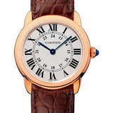 Cartier Ronde Solo De Cartier Watch - 29.5 mm Pink Gold Case - Brown Alligator Strap - W6701007