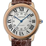 Cartier Ronde Solo de Cartier Extra Large Model Watch - 42 mm Pink Gold And Steel Case - Matt Brown Alligator Strap - W6701009