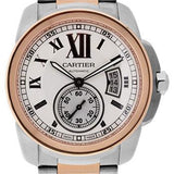 Cartier Calibre de Cartier Watch - 42 mm Steel Case - Pink Gold Bezel - Partly Snailed Dial - W7100036