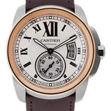 Cartier Calibre de Cartier Watch - 42 mm Steel Case - Pink Gold Bezel - Snailed Dial - Alligator Strap - W7100039