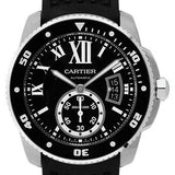 Cartier Calibre de Cartier Diver Watch - 42 mm Steel Case - Black Dial - Black Rubber Strap - W7100056