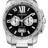 Cartier Calibre de Cartier Chronograph Watch - 42 mm Steel Case - Black Dial - W7100061