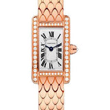 Cartier Tank Americaine Watch - 27 mm Pink Gold Diamond Case - Diamond Bezel - Diamond Dial - WB710012