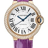 Cartier Ballon Bleu de Cartier Watch - Medium Rose Gold Case - Diamond Bezel - Alligator Strap - WE900551