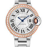 Cartier Ballon Bleu de Cartier Watch - 33 mm Steel Case - Pink Gold Diamond Bezel - WE902080