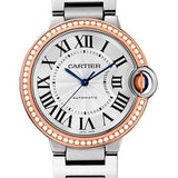 Cartier Ballon Bleu de Cartier Watch - 36 mm Steel Case - Pink Gold Diamond Bezel - WE902081