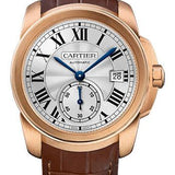 Cartier Calibre de Cartier Watch - 38 mm Pink Gold Case - Silvered Dial - Dark Brown Alligator Strap - WGCA0003