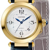 Cartier Pasha de Cartier Watch - 41 mm Yellow Gold Case - Silver Dial - Dark Gray And Navy Alligator Straps - WGPA0007