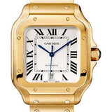 Cartier Santos de Cartier Watch - 39.8 mm Yellow Gold Case - Silvered Dial - Second Bracelet - WGSA0029