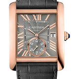 Cartier Tank MC Watch - 34.3 mm Pink Gold Case - Gray Dial - Dark Gray Alligator Strap - WGTA0014