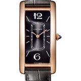 Cartier Tank Cintree Watch - 46.3 mm Pink Gold Case - Black Dial - Dark Gray Alligator Strap - WGTA0025