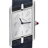 Cartier Tank Asymetrique Watch - 47.15 mm x 26.10 mm Platinum Case - Silvered Dial - Dark Grey Alligator Strap Limited Edition of 100 - WGTA0042