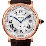 Cartier Rotonde de Cartier Annual Calendar Watch - 40 mm Pink Gold Case - Grey Dial - Brown Alligator Strap - WHRO0002