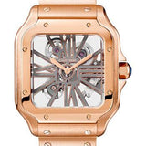 Cartier Santos de Cartier Watch - 39.8 mm Pink Gold Case - Skeleton Dial - WHSA0016