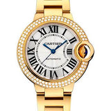 Cartier Ballon Bleu De Cartier Watch - 33 mm Yellow Gold Diamond Case - Diamond Bezel - WJBB0002