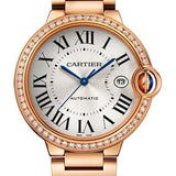 Cartier Ballon Bleu de Cartier Watch - 40 mm Rose Gold Diamond Case - Silvered Dial - Interchangeable Bracelet - WJBB0057