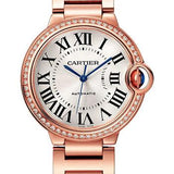 Cartier Ballon Bleu de Cartier Watch - 36 mm Rose Gold Diamond Case - Silvered Sunray-Brushed Dial - Interchangeable Bracelet - WJBB0064