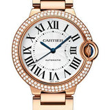 Cartier Ballon Bleu de Cartier Watch - 36 mm Rose Gold Diamond Case - Silvered Dial - Interchangeable Bracelet - WJBB0067