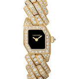 Cartier Maillon de Cartier Watch - 16 x 17 mm Yellow Gold Case - Black Dial - Diamond Bracelet - WJBJ0006