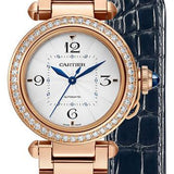 Cartier Pasha de Cartier Watch - 35 mm Pink Gold Case - Silver Dial - Bracelet - Second Navy Blue Alligator Strap - WJPA0013